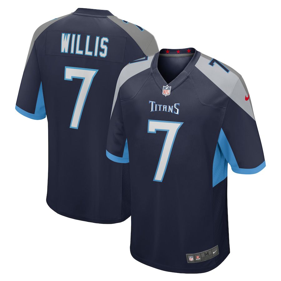 Cheap Men Tennessee Titans 7 Malik Willis Nike Navy 2022 NFL Draft Pick Player Game Jersey